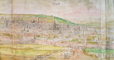 Veduta panoramica di Bruxelles, XVI secolo da Anthonis van den Wyngaerde